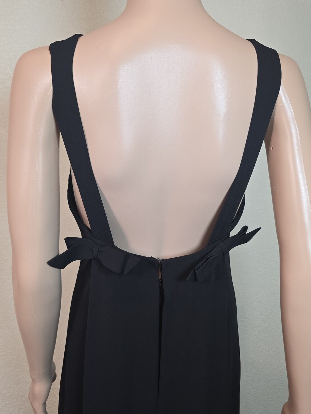 Jill Stuart Black Maxi Gown Dress Size 4 Cutout Back with Bow Detail Formal - Picture 4 of 14